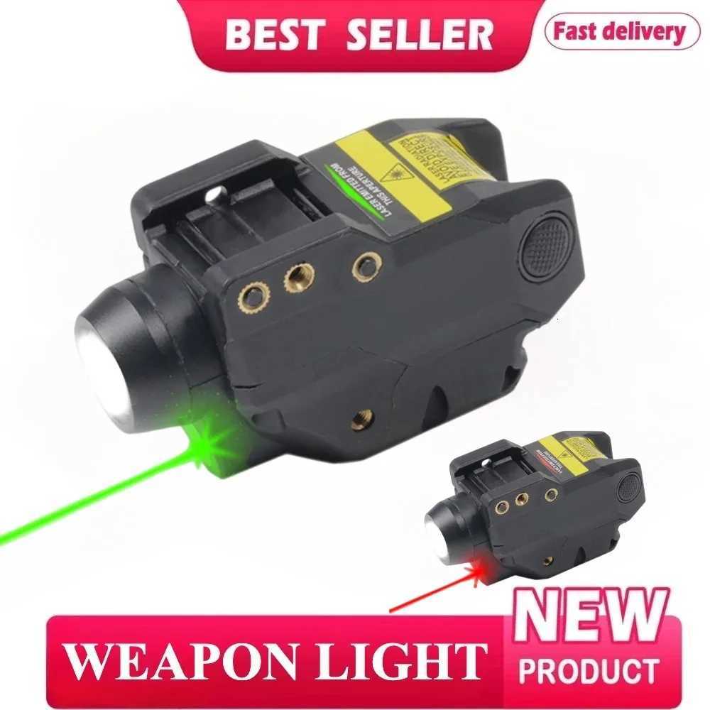 Powfull 2 in 1 Tactical LED Flaslight Combo Red/green Laser Type C Rechargeable Gun Light for Outdoor Hunting Fits 20mm Rail Z251210