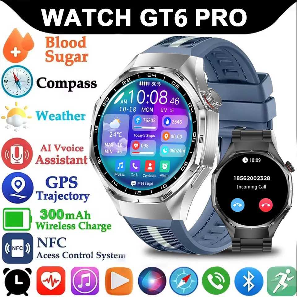 2025 New Upgrade GT6 Pro Smart Watch Men HD AMOLED Sn GPS Motion trajectory HeartRate etooth Call 150 SmartWatch IP68XJ251210