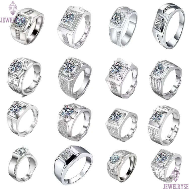 S925 silver moissanite for women men classic six claws diamond cz zircon round big stone love rings designer engagement ring jewelry wholesale size aj