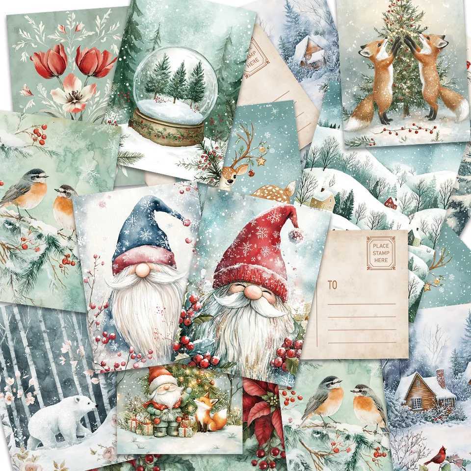 32pcs Forest Christmas Snowflake Fox Postcards Cheap Bedro Decor Thick Cardstock High Definition Printing Gift Collection H251210