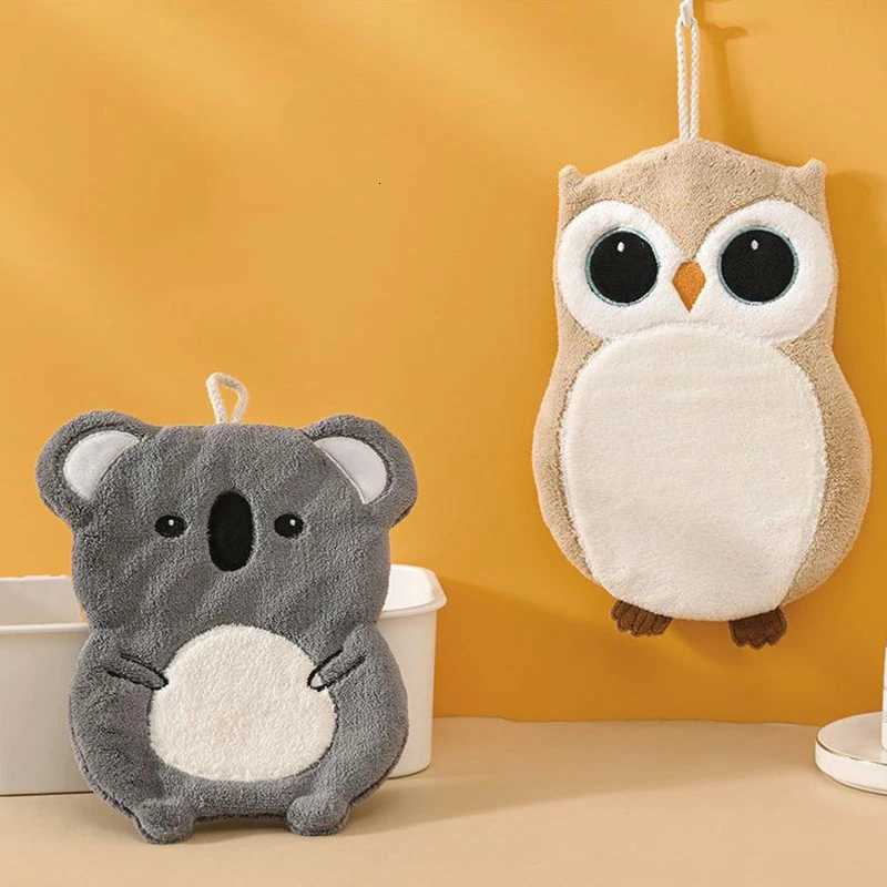 Cute Animal Cartoon Hanging Hand Towels Fluffy Towels Quick Drying Cloth Ultra Absorbent Hand Towels Cartoon Owl Koala Shape C251210