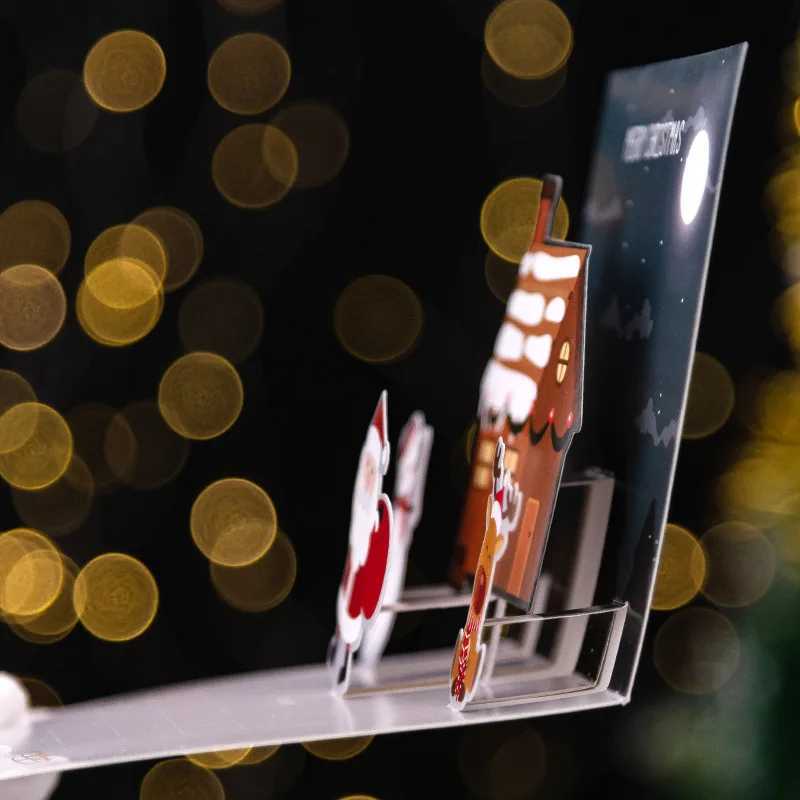 New 6/1PC 3D Greeting Cards With Envelope Friend Family Blessing Postcard For Birthday New Year Christmas Gifts Xmas Decoration H251210