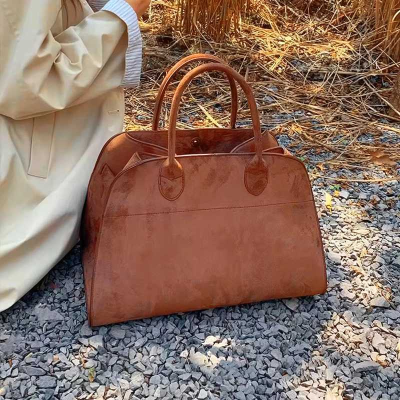 Suede Tote Bag High Quality Designer Luxury Bost Large Handbag Winter Vintage Wens Shoder Bags Y251209