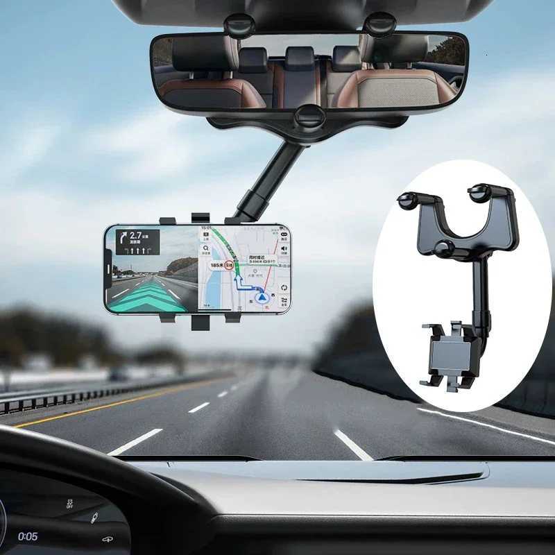 Rearview Mirror Phone Holder Car 360 Rotation Phone Mount Stable Gripper Smartphone Navigation Bracket For iPhone C251210