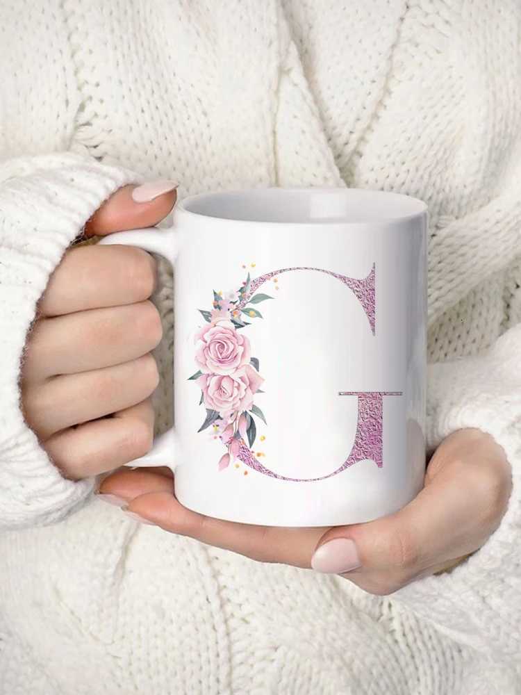 Personzed Floral Coffee Mug with Name Creative Tea Milk Cup Mugs for Water Tea Milk Birthday Mothers Day Gift C251210