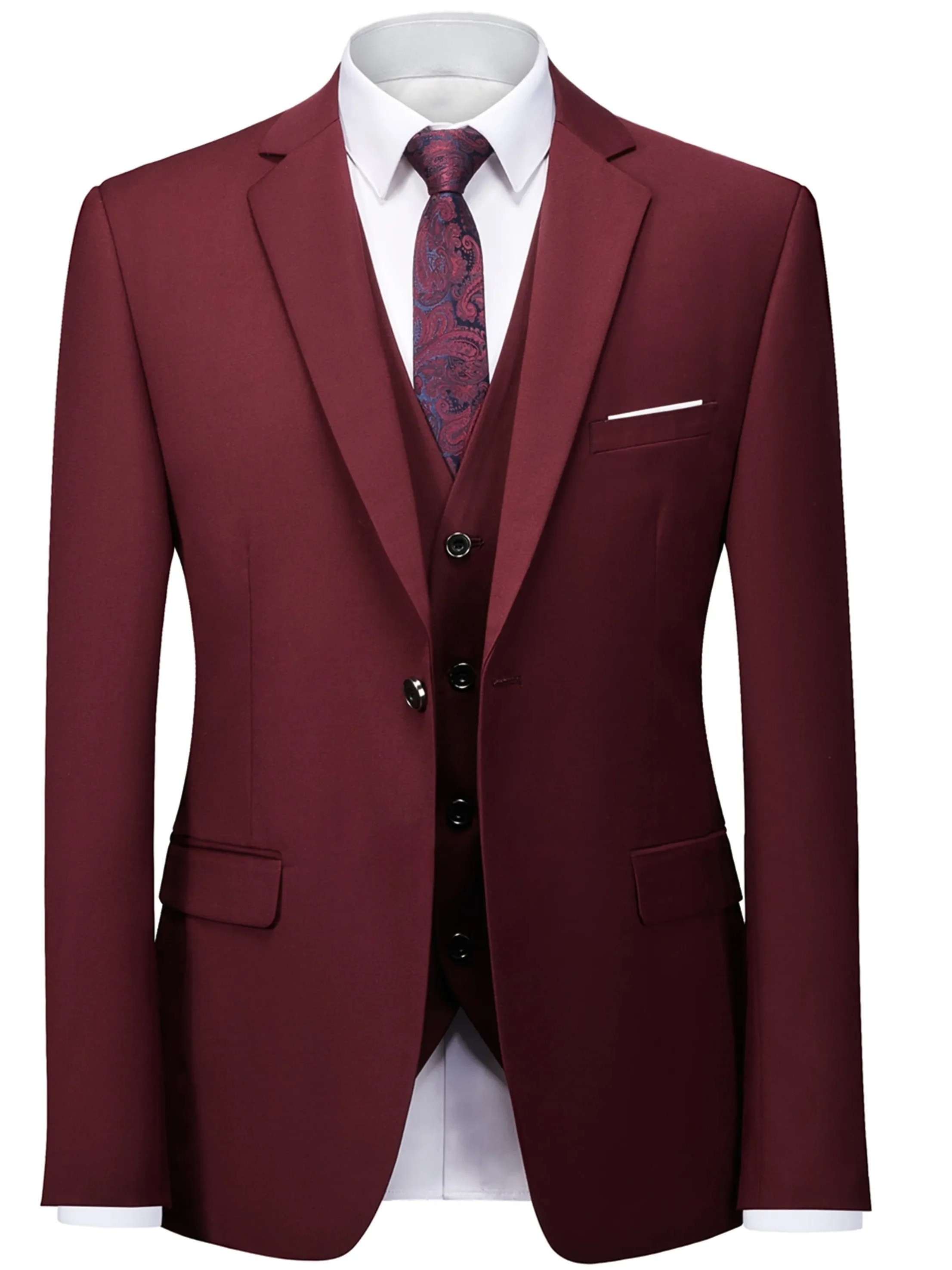 Men's Suits Men's Emerald Green Peak Lapel Single Blazer - Slim Fit Formal Business Wedding Suit Jacket