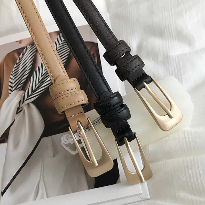 Luxury Womens Belt Minimalist Trendy Thin Belt High End Authentic Casual Versatile Needle Button Belt with Skirts Jeans Lady Belts New Y251210