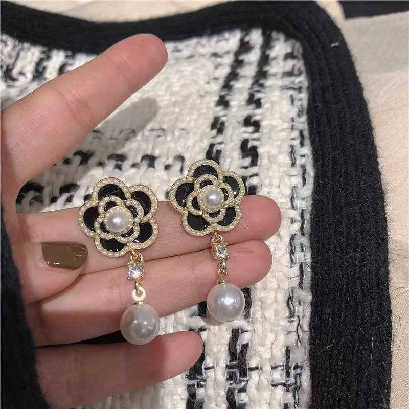 New Fashion lia Roses 925 Sier Needle Stud Earrings For Wen Imitation Pearl Geetric Drop Earring Party Wedding Jewelr Y251210