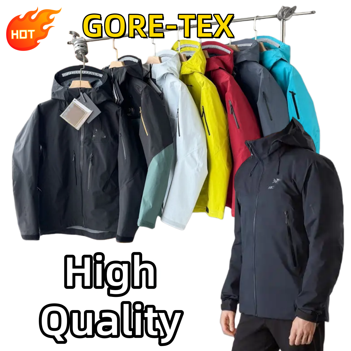 Artery designer jacket men goretex windbreaker jacket coat women hard shell zip waterproof hood breathable pant fashion mens jacket spring autumn sport hiking dh13