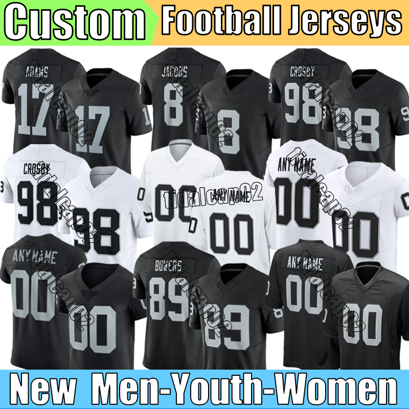 LasVegas Raider jersey #2 Jeanty #4 Carr # 15 Fernando Mendoza #7 Smith #34 Jackson #75 Long #39 Hobbs Jerseys #98 Crosby #89 Bowers #94 Wilkins #24 Woodson #81 Brown football Jerseys