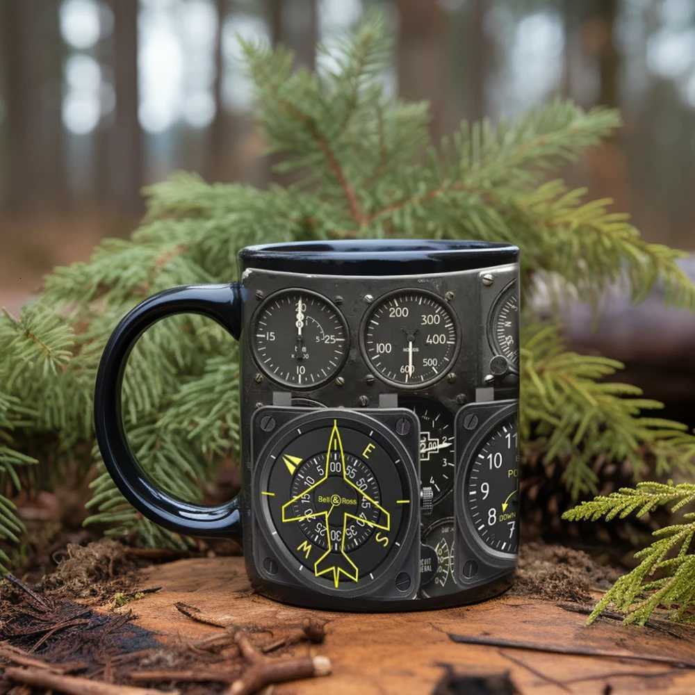 Space Shuttle Dashboard Ceramic coffee MUg Fighter Console Pattern tea Cup Birthday gift for father husband or boy friends C251210