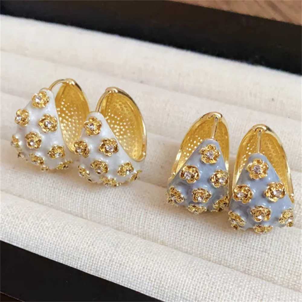 Fashion Elegant Charming Rose wer Paved Hoop Earrings For Wen Vintage Rantic Wen Jewelry Gift e White Y251210