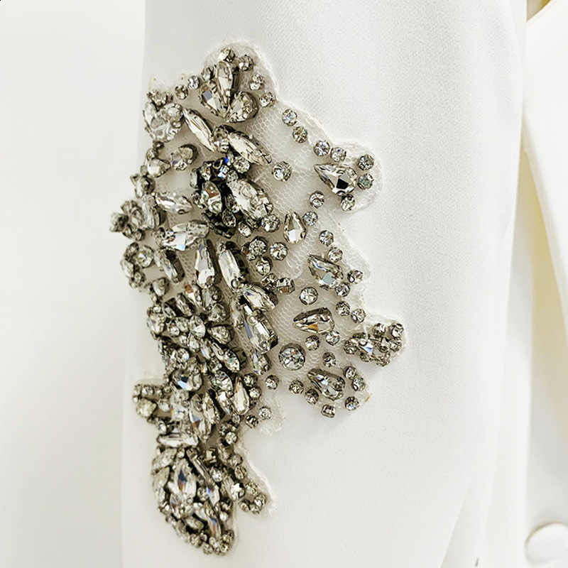 Fashion Suit Set Womens Double Breasted Slim Fitting Blazer Pencil Pants Set 2pcs 250410