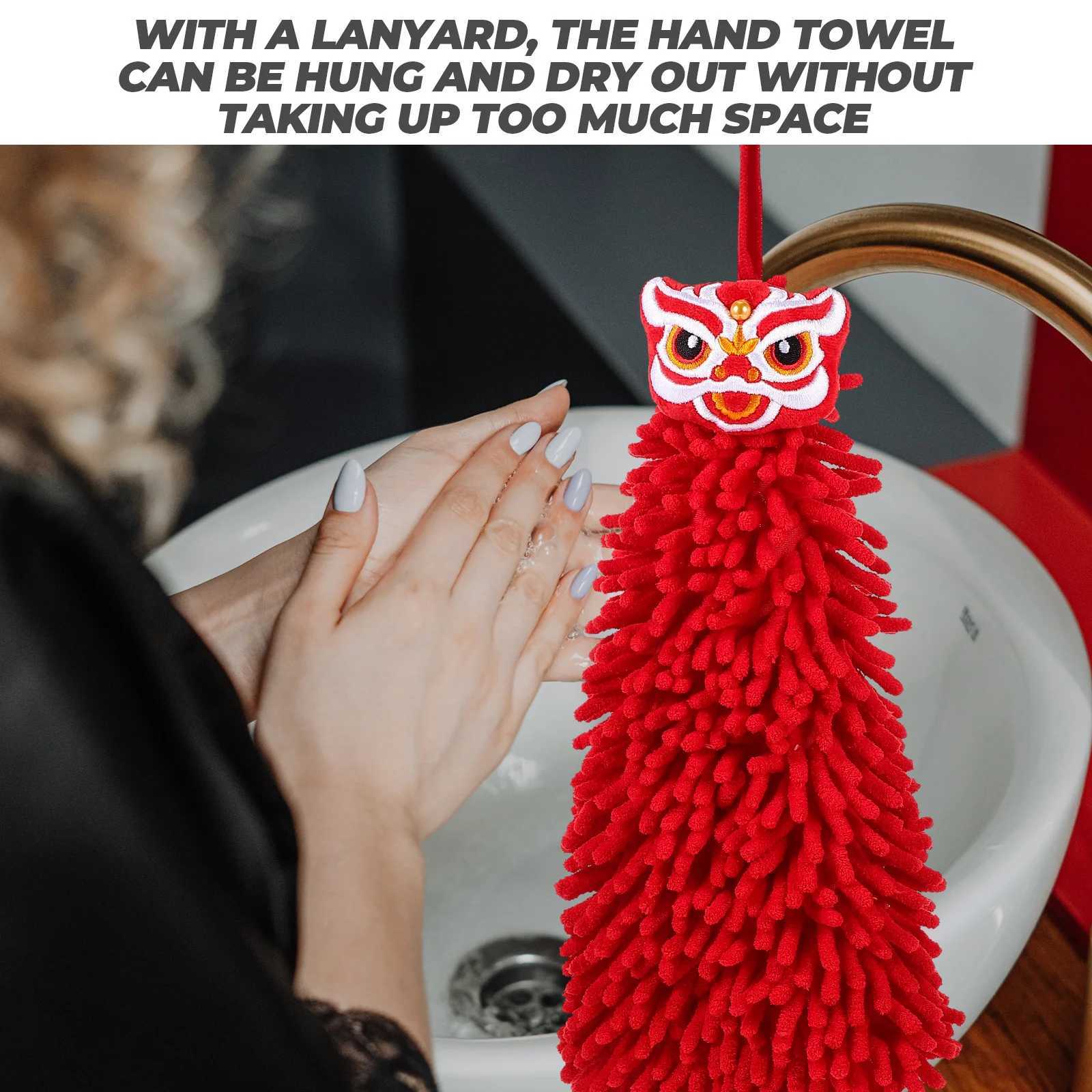 1pcs Chenille Hand Quick Dry Absorbent Hanging Kitchen Bathroom Towel Multi Use Ball Home Decor Towel C251210