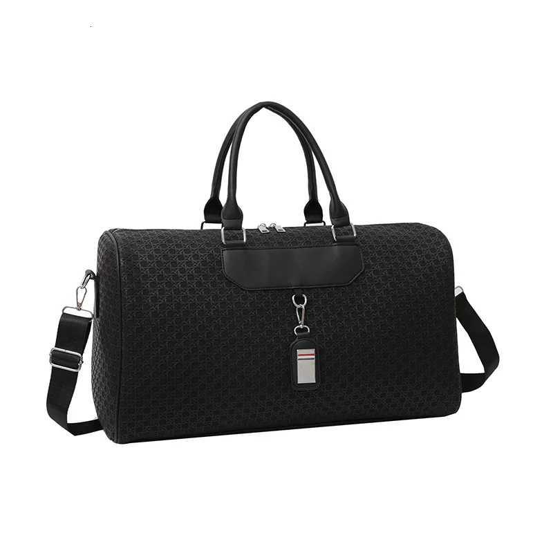 Cross Border Short Distance Travel Bag Wens PU Large Capacity Hand-held Storage Travel Lage Waterproof Fitness Mens Bag Y251209