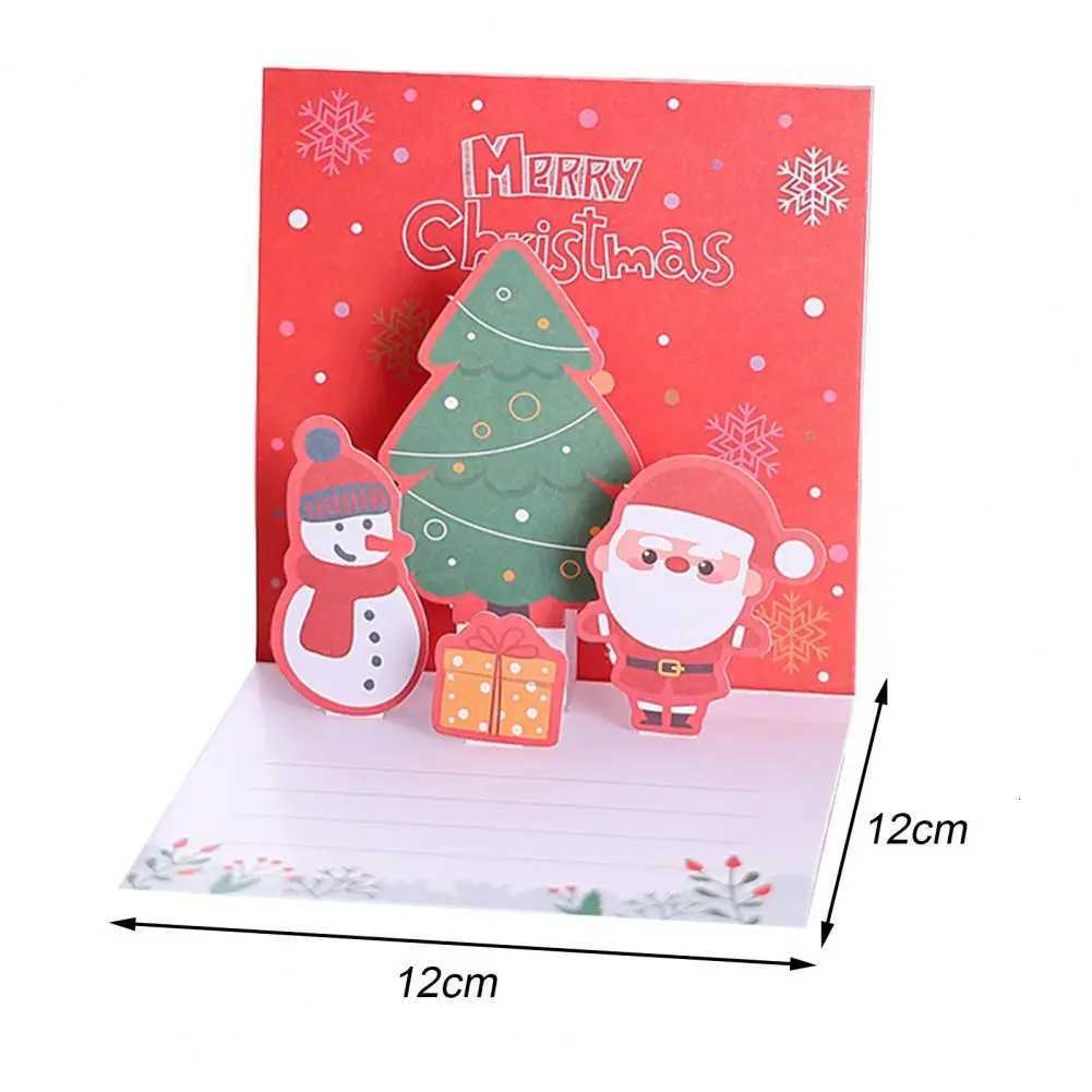Christmas Greeting Card 3D Up Holiday Greeting Card Xmas Reindeer Santa Greeting Card with Envelope Christmas -up Cards H251210