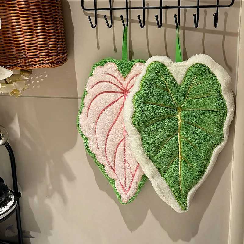 Absorbent Hand Towel Hot Plant Leaf Handkerchief Towels for Kitchen Bathroom Portable Cleaning Wipe Towels Home Accessories C251210