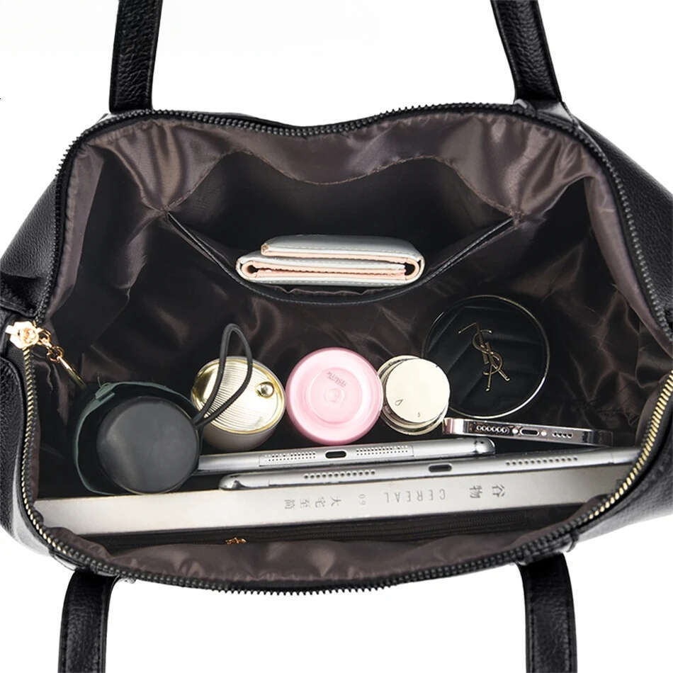 Genuine Brand Luxury Casual Tote Soft Leather Large Capacity Handbag Women's Shoulder Crossbody Bat Bag Sac A Main