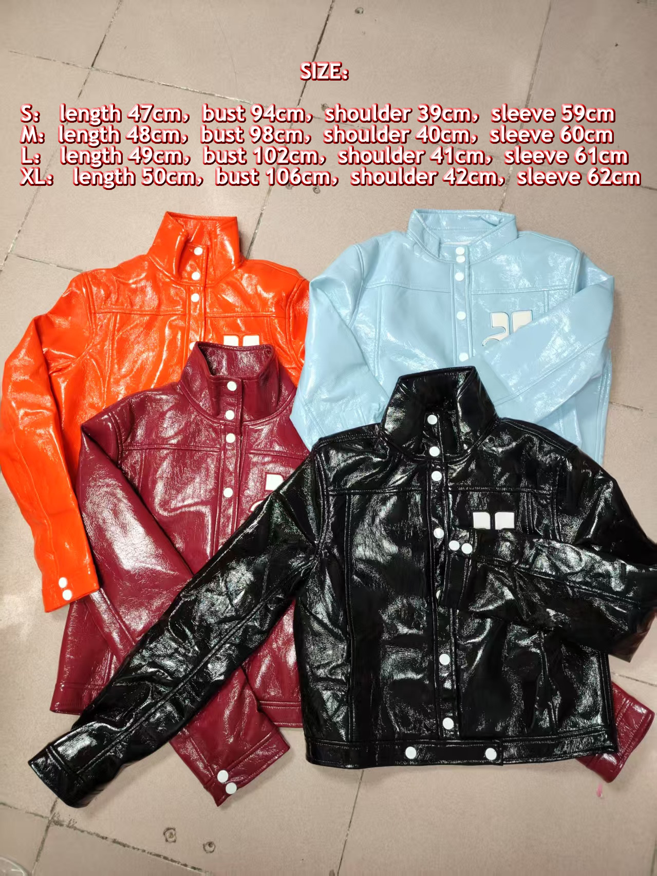 Women's Jackets French Classic parke PU Texture Shiny Leather Coat Black motorcycle short jacket women designer clothes Retro winter jacket women