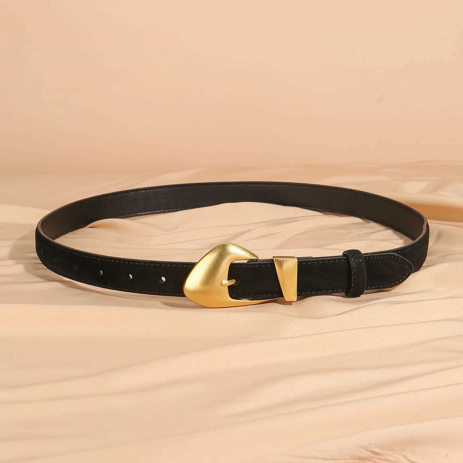 Luxury Luxury Suede Cowhide Leather Belt for Women Vintage Style with Gold Buckle 23cm Wide Waistband for Dresses Jeans Y251210