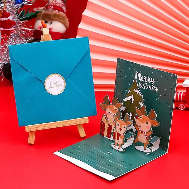 Merry Christmas Greeting Card Christmas Tree -up Cards New Year Cards Postcards Xmas Party Gift Card Christmas Supplies H251210
