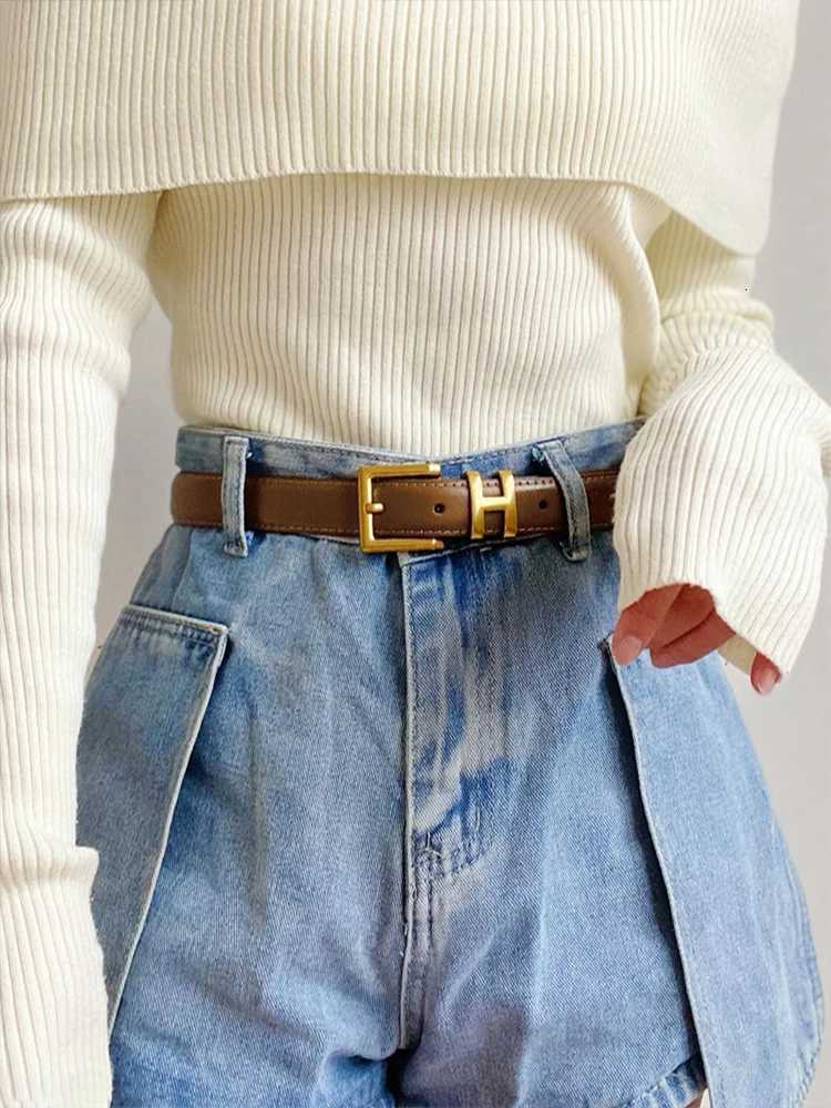 Luxury Light luxury gold needle buckle womens belt high-quality and fashionable womens belt jacket skirt jeans belt Y251210