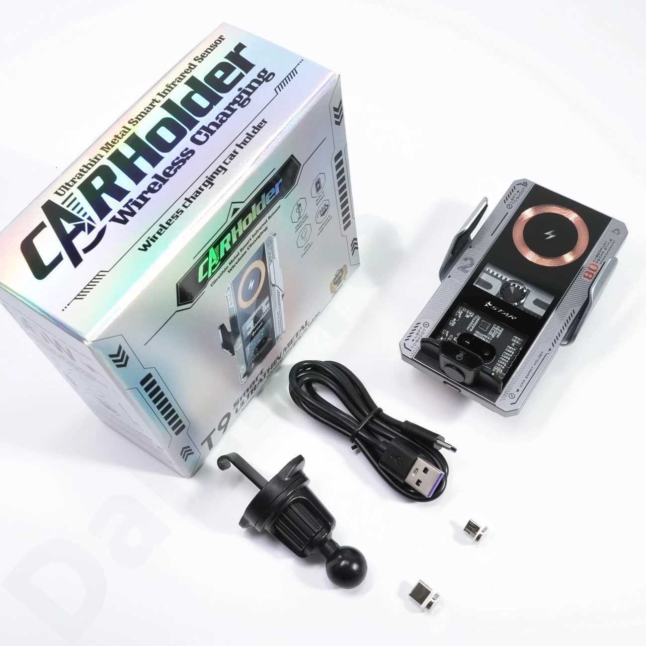 Car Wireless Charger Magnetic Auto Car Holder Phone Mount For iPhone Infrared Induction 66W Fast Charging Station C251210