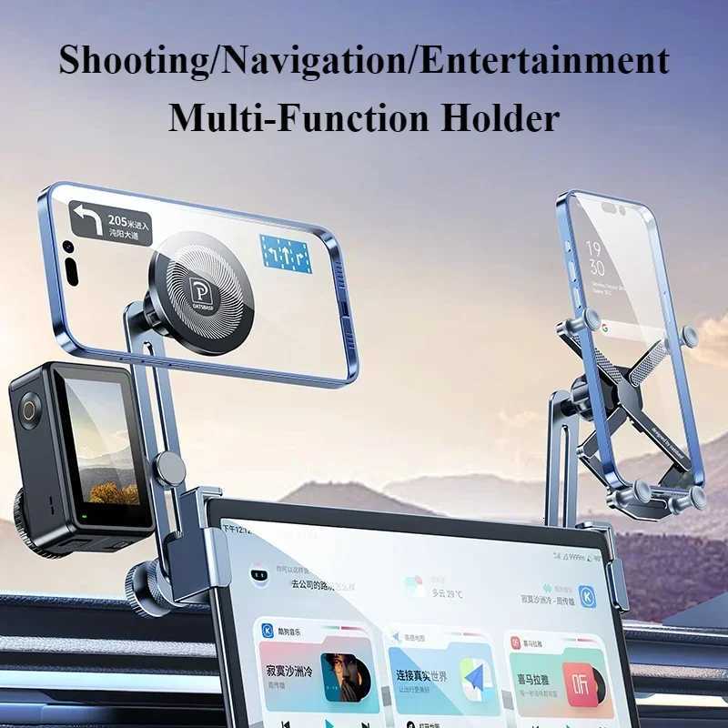 Eary Dual-position Car Sn Phone Holder Metal Bracket 360 Adjustable Stand Fit for Tesla Model 3 Y Highland Car Accessories C251210