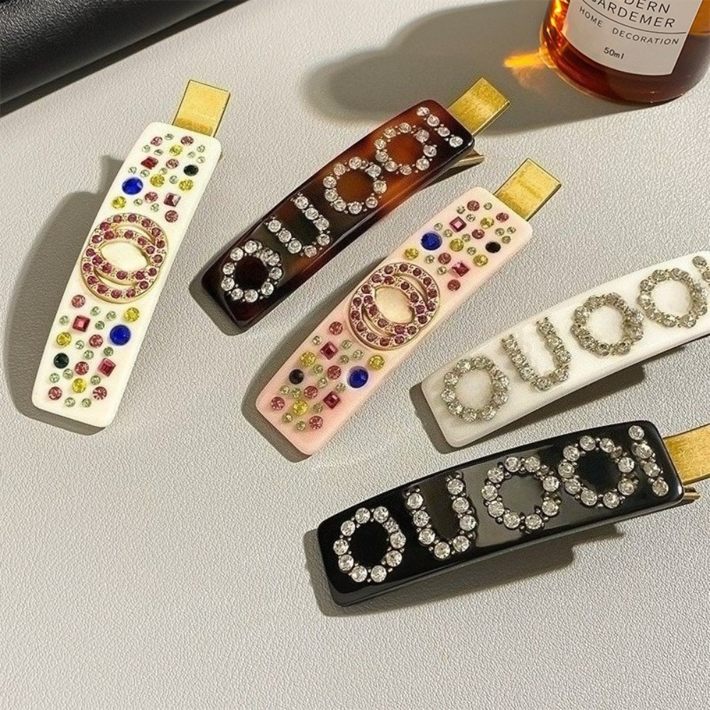 designer luxury hair claw clip retro initial duckbill clip stylish cute sweet dopamine colors bang clip for women girls