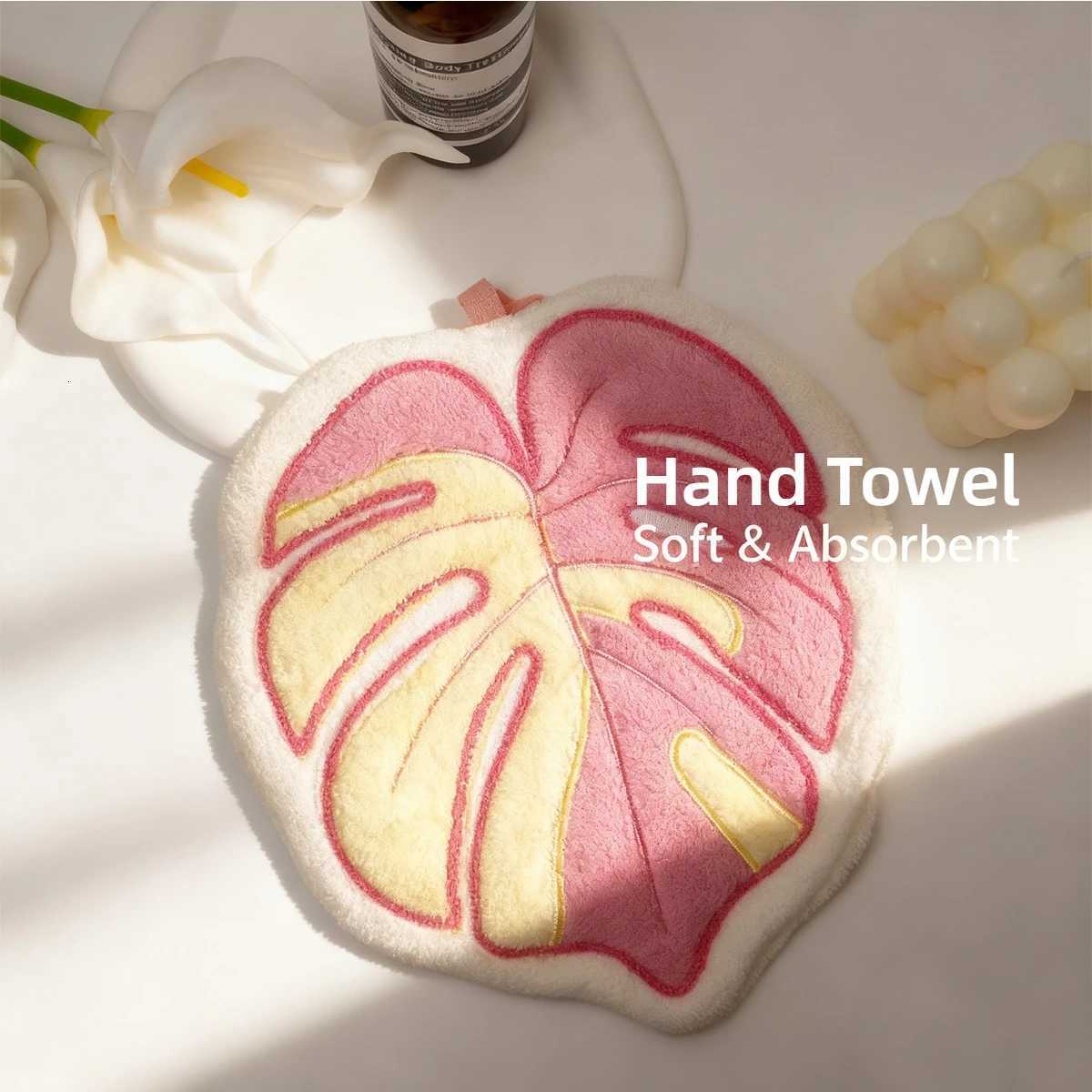 Cute Coral Fleece Handkerchief Thick Soft Hanging Towel Must-have for Home Kitchen Bathroom C251210