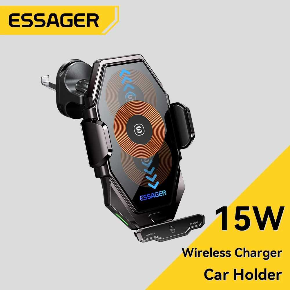 Essager Dashboard Phone Holder 15W Wireless QI Charger in Car Universal Air Vent Mount For iPhone Fast Charging C251210