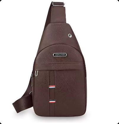 Black PU Material Simple Retro Fashion Men Crossbody Bag Sling Bag 250915