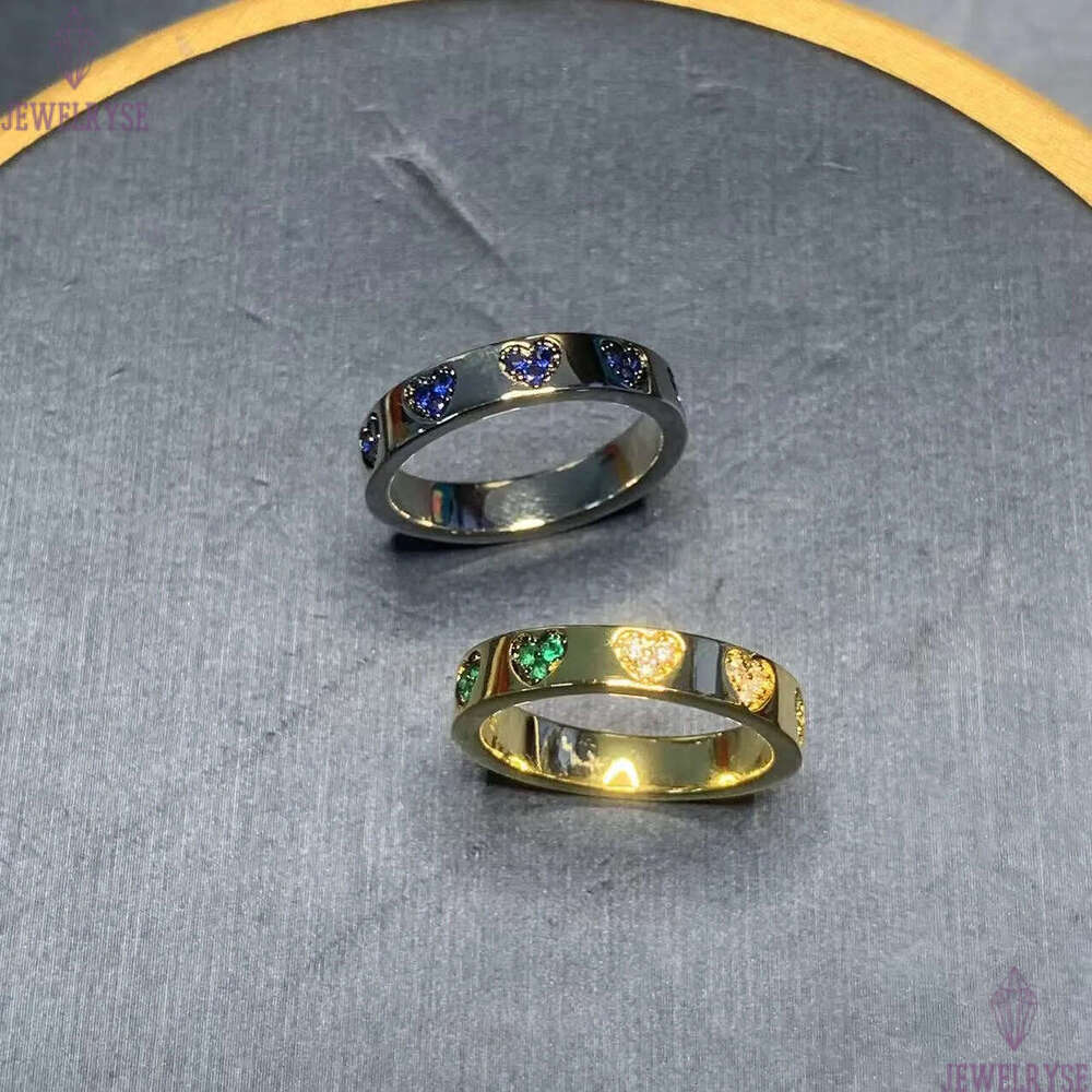 Love heart designer ring for women blue crystal green diamond lovely hearts sweet rings jewelry valentines day gift