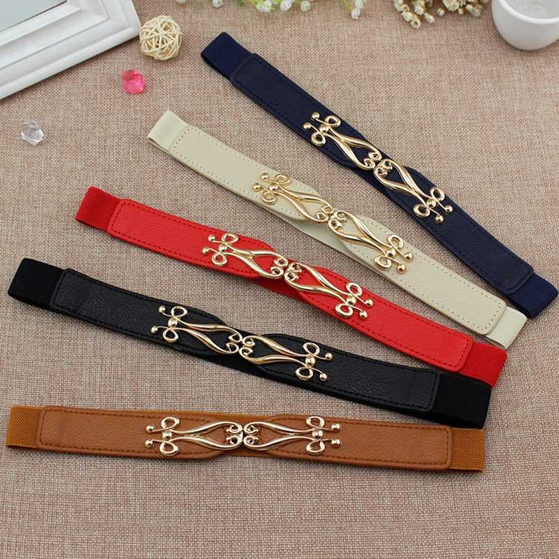 Luxury Fashion Elastic Waistband Elegant Cummerbund Women Dress Buckle Belt Strap Waist Y251210