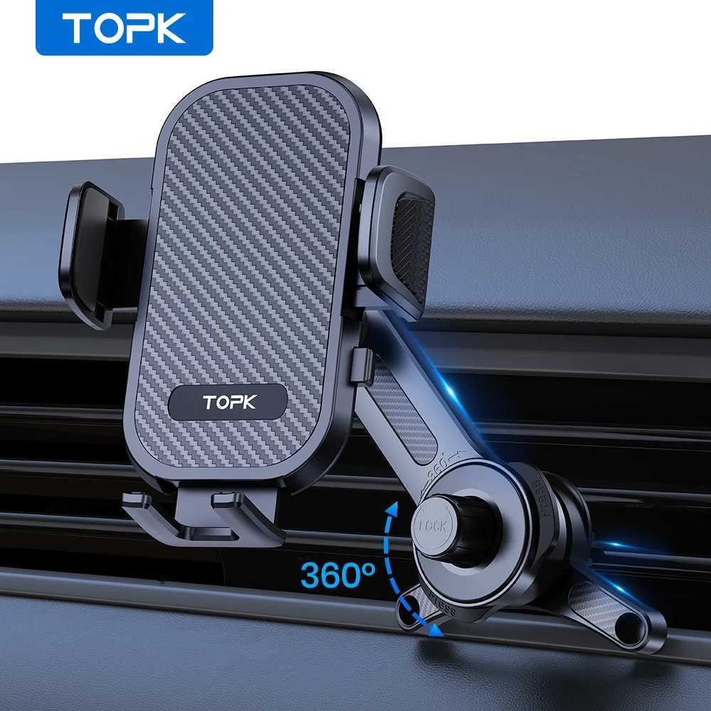 TOPK Upgraded Car Phone Holder for Air Vent - Hands- Metal Hook Design Fly Adjustable for All Phone Models C251210