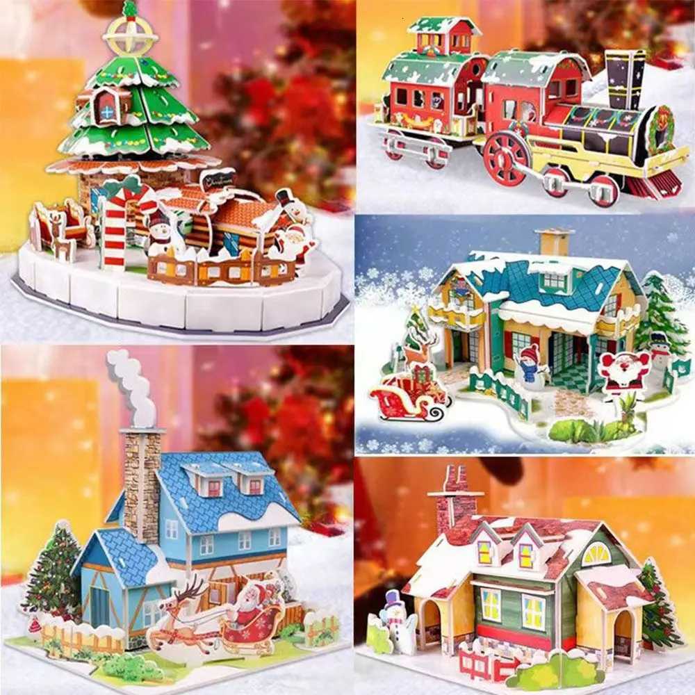 Creative Manual Assembly Christmas 3D Paper Model House Education Toys Handmade Educational Christmas Gift H251210