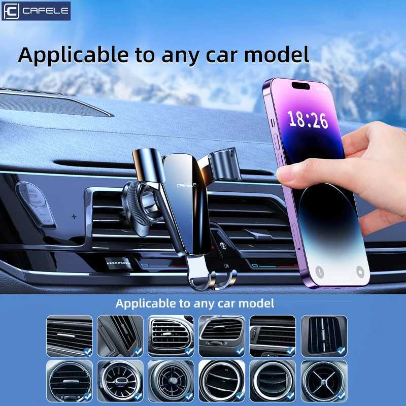CAFELE Phone Holder in Car Mount for iphone 16 15 14 13 12 Car Cradle Universal Hands Gravity Clip Air Vent Autobile Hook C251210
