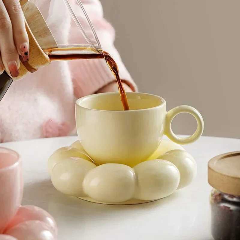 200ml Ceramic Mug Cute Cloud Decorative Plate Coffee Cup Set Creative Ceramic Cup Gift Box Modern Living Room Home Decoration C251210