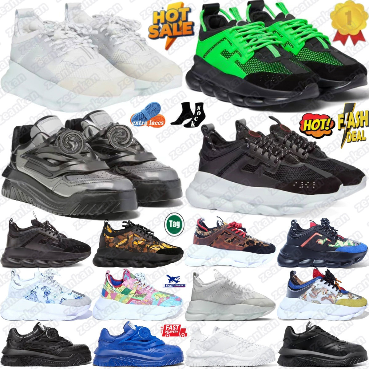 Trigreca shoes Sneakers Chain Reaction Odissea designer Mercury trainers men women Black White Rubber Suede Central Greek Key Print Gray MultiColor Blue Red #O7ix#