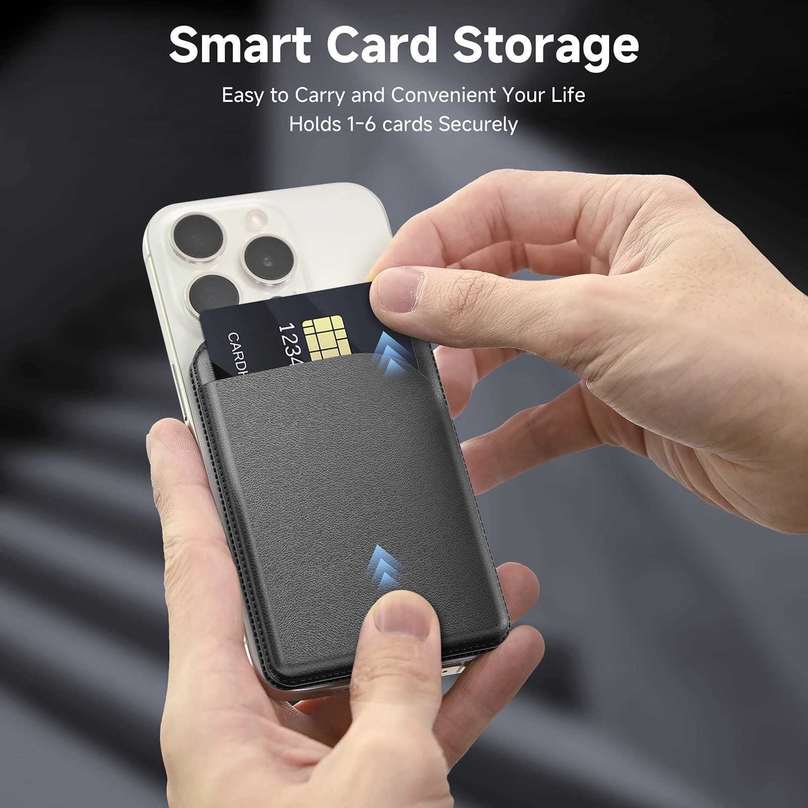 Card Phone Holder Lightweight Adjustable Leather Wallet Case for iPhone 17 16 15 12 Series Mafe Card Stand C251210