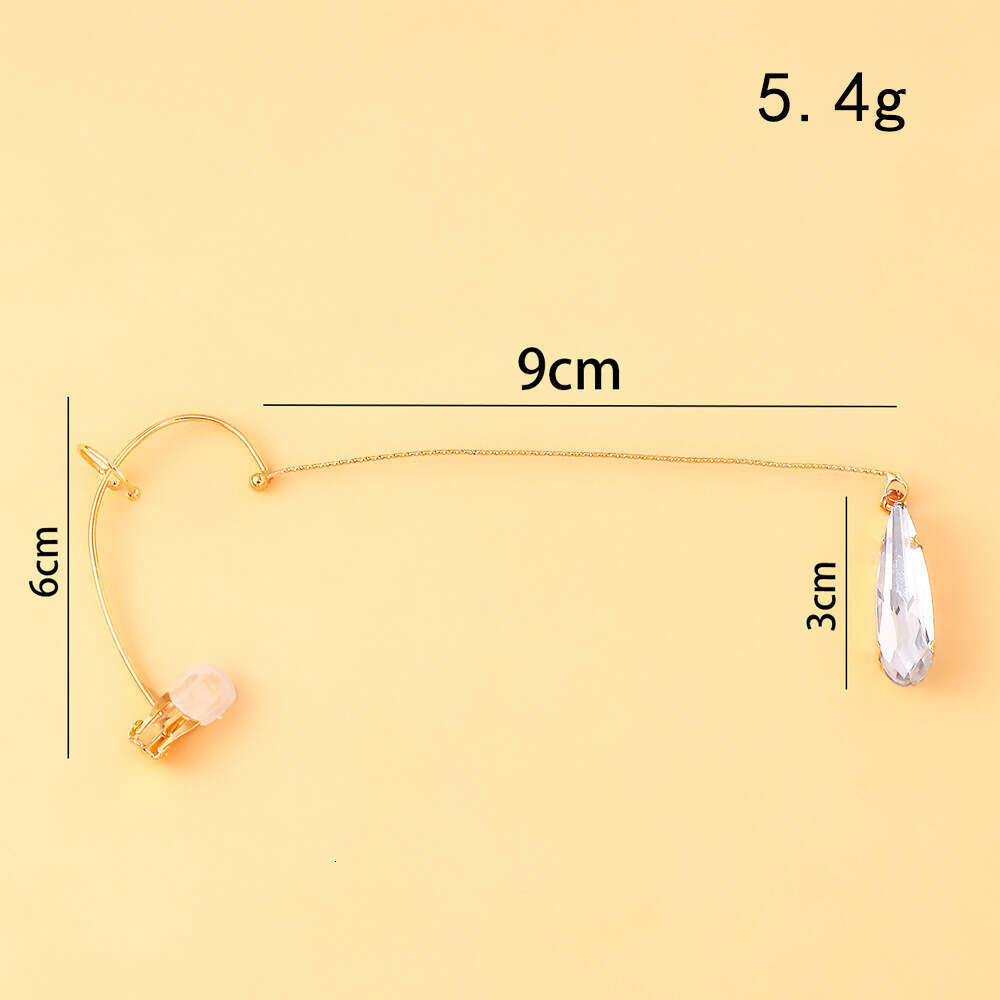 New Water Drop Hooks for Women Simple Personality Niche Design Rhinestone Hanging High-End Feel Ear Jewelry Earrings
