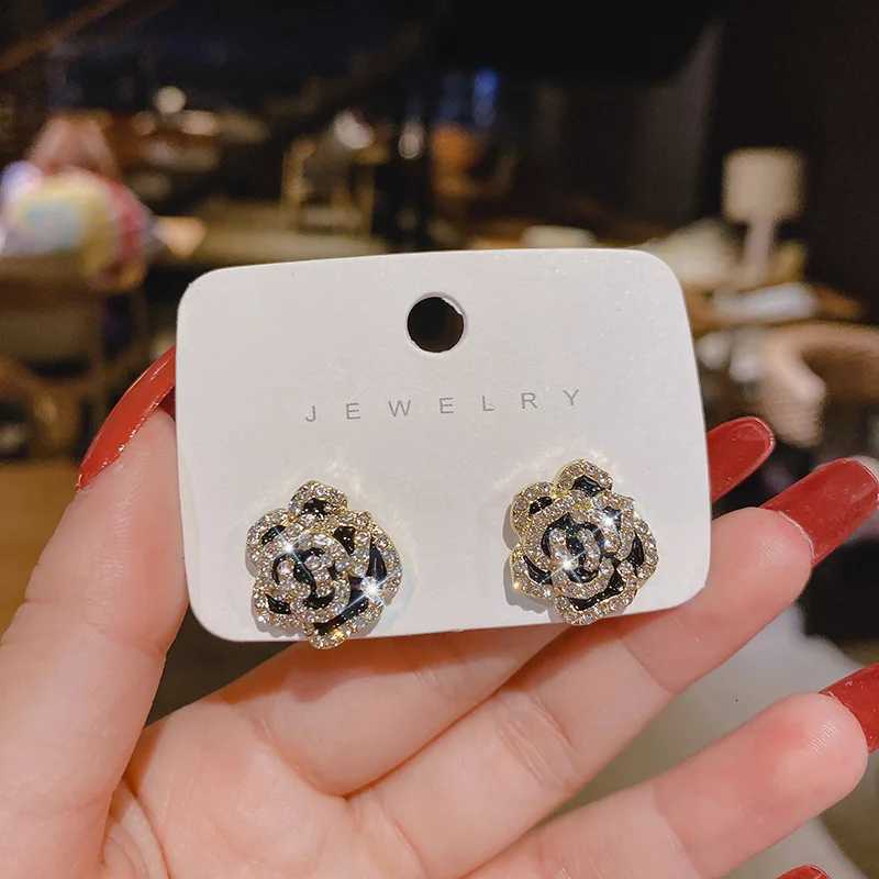 2025 New Luxury Black lia wer Stud Earrings for Wens Korean Fashion Jewelry Party Exquisite Accories Gift Y251210