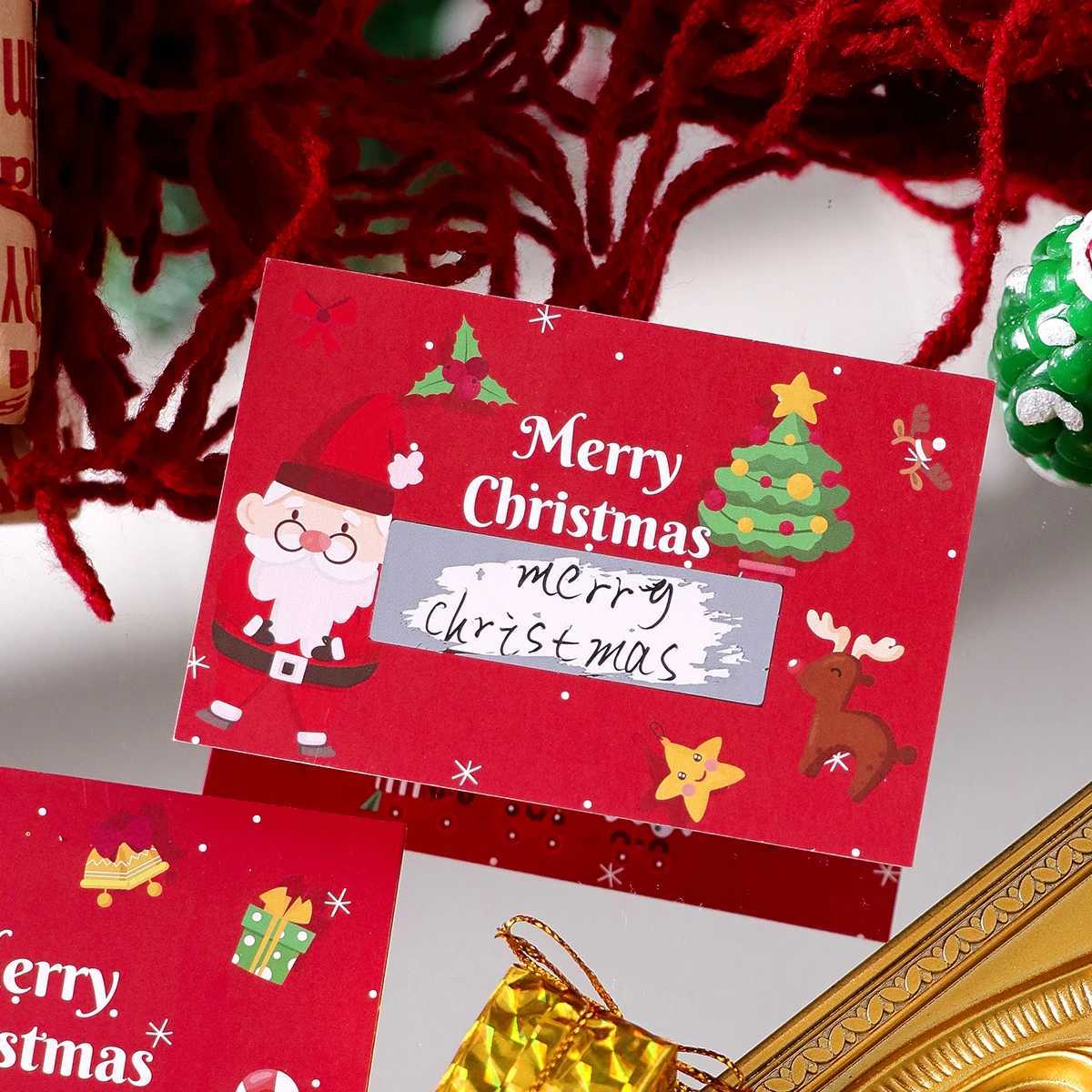 10Pcs Christmas Scratch Cards with Santa Claus and Christmas Tree Pattern - DIY Holiday Gift Vous Party Game Pri H251210
