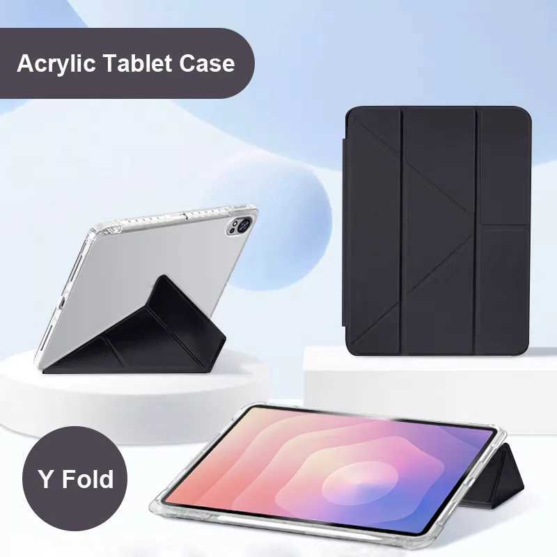 For 2025 Galaxy Tab S11 tra 146 Case Smart Fold Acrylic Clear Stand Cover for Tab S11 11 Funda with Pencil Holder H251210