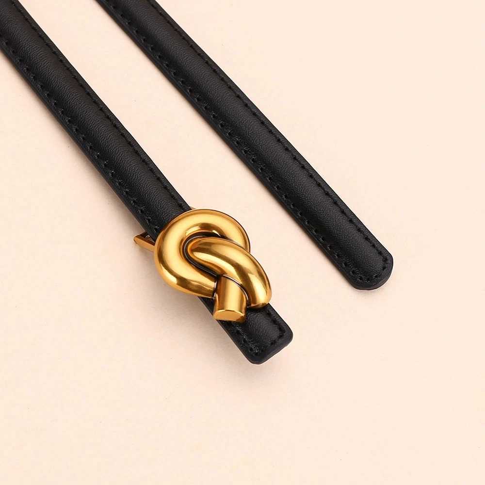 Luxury New womens leather belt fashion simple thin waist belt versatile decoration high-end sense of pants belt Y251210