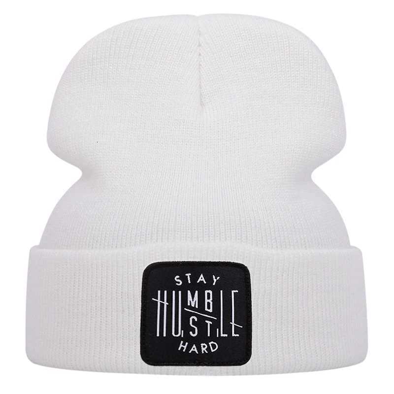 Luxury Stay Hard lettered knitted cap for Autumn and winter outdoor sports events Warm woolen cap for casual and versatile Y251209