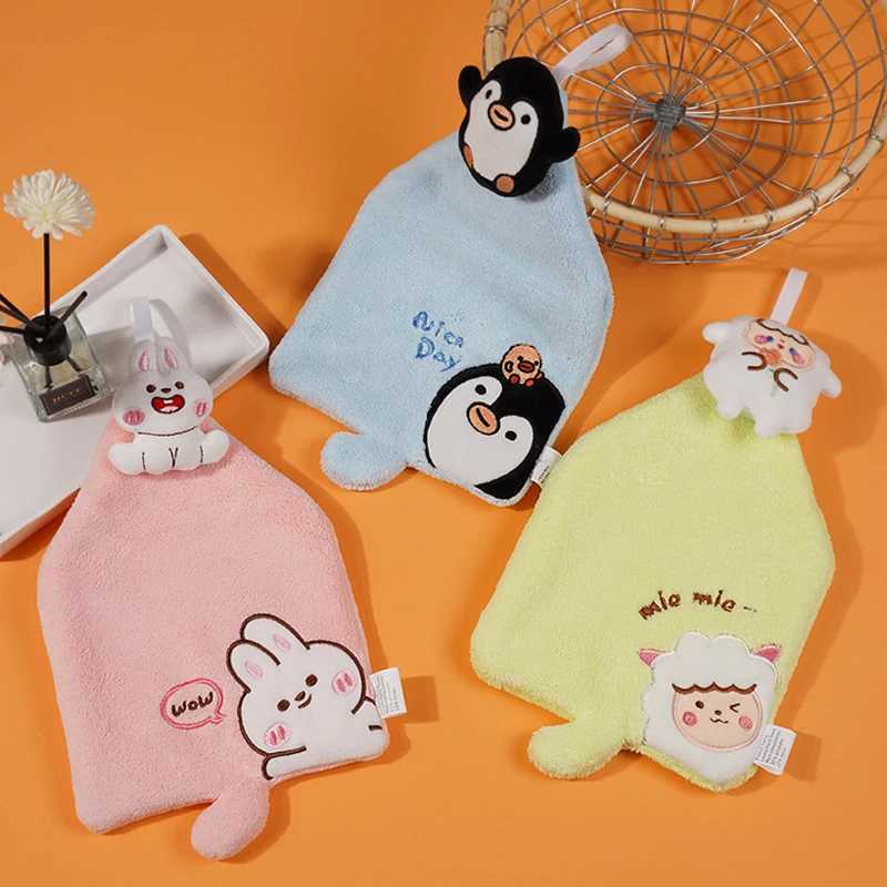 Cute Cartoon Animal Patterneds Kids Hand Towels Soft Corals Velvets Highly Absorbent Fast Drying For Kitchens And Bathrooms C251210