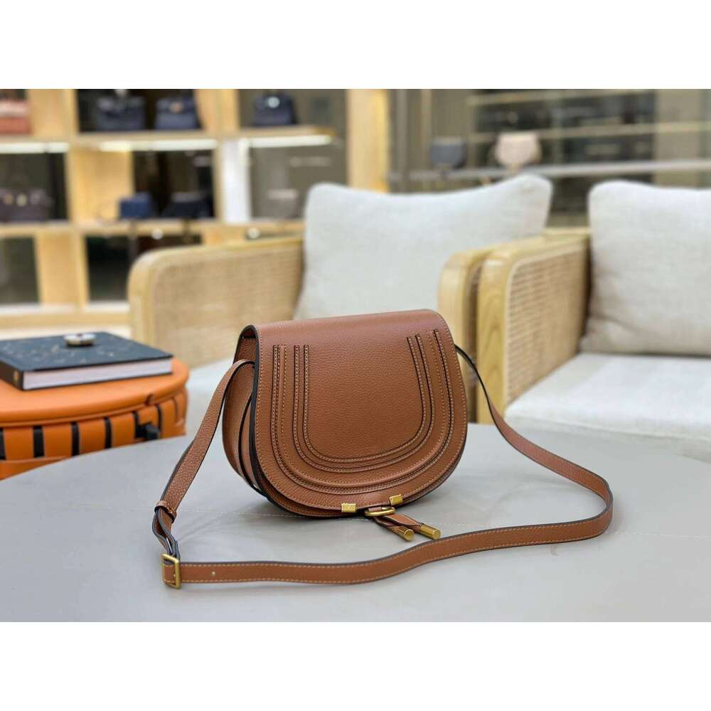 Trendy Saddle Crossbody Bag - Genuine Pebbled Leather, Fringe & U-Shaped Stitch, Bohemian Horsehoof Shoulder Purse For Women St251210