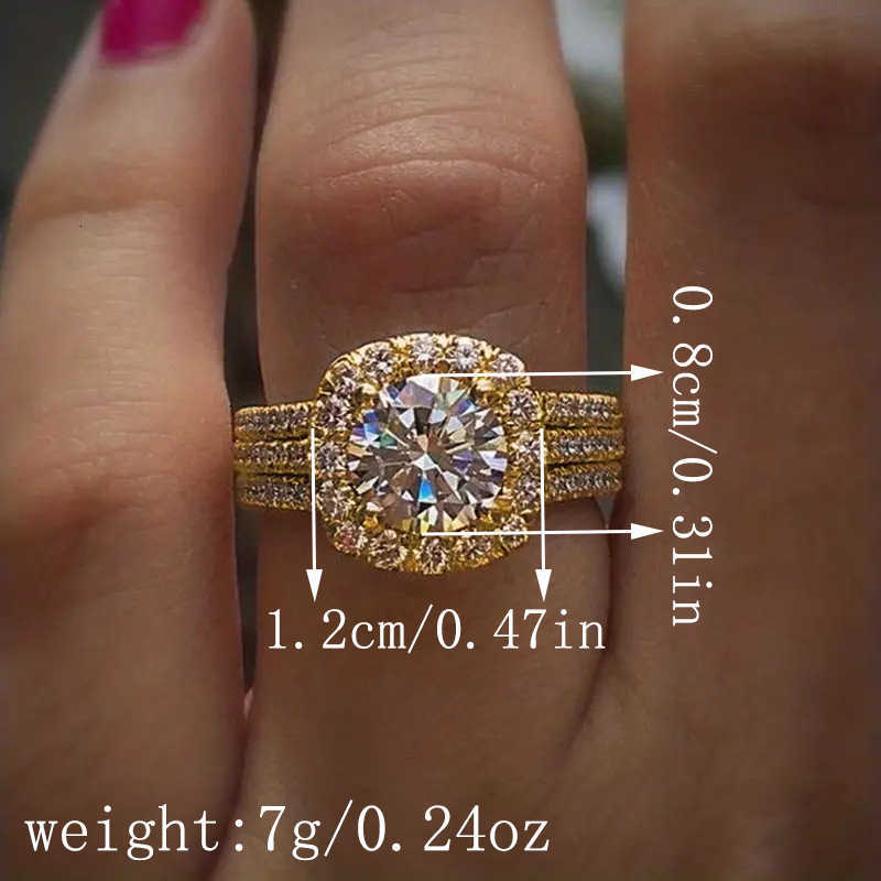 Newshe original 925 silver moissanite ring with GRA certificate D-color VVS1 diamond wedding ring set suitable for womens luxury jewelry W250417