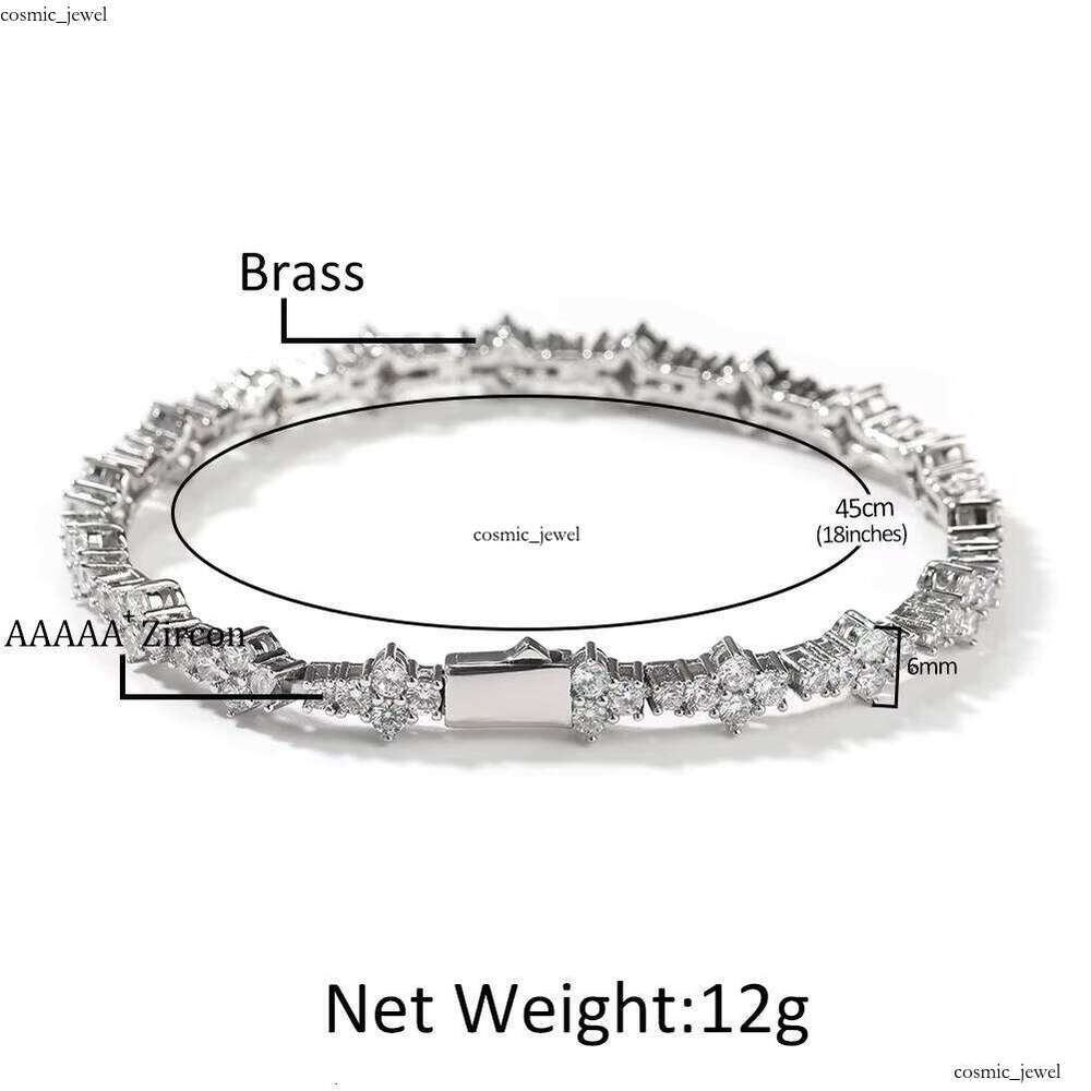 VVS Moissanite High-Quality Hip-Hop Women's Cross Straight Pull Tennis Fashion Brand Personality Single Row Bracelet Chain Couple Jewelry